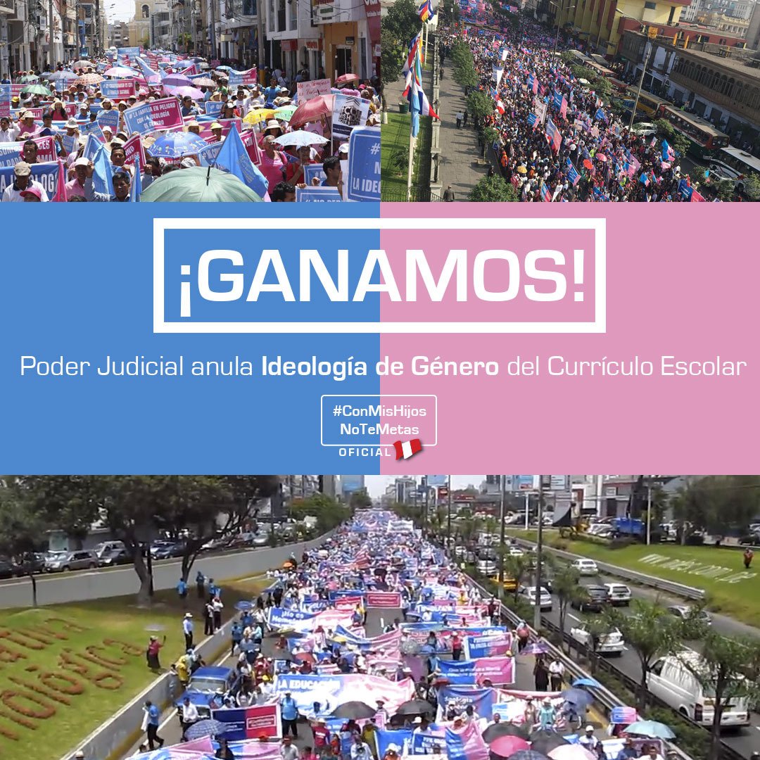 La ideología de género retrocede en Perú. Los padres de familia han logrado su primera victoria... vienen muchas más.
#ConMisHijosNoTeMetas