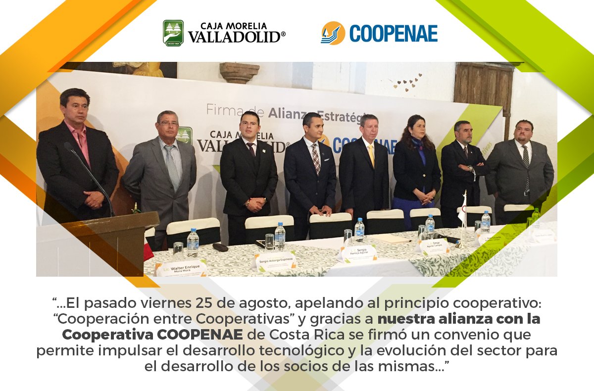 ValladolidCaja's tweet photo. Con presencia de @laconcamex y #FCCAP, las cooperativas @Caja_Morelia y @coopenaecr firman alianza estratégica. https://t.co/V6r8OGPizj https://t.co/d3HSjGnsbr
