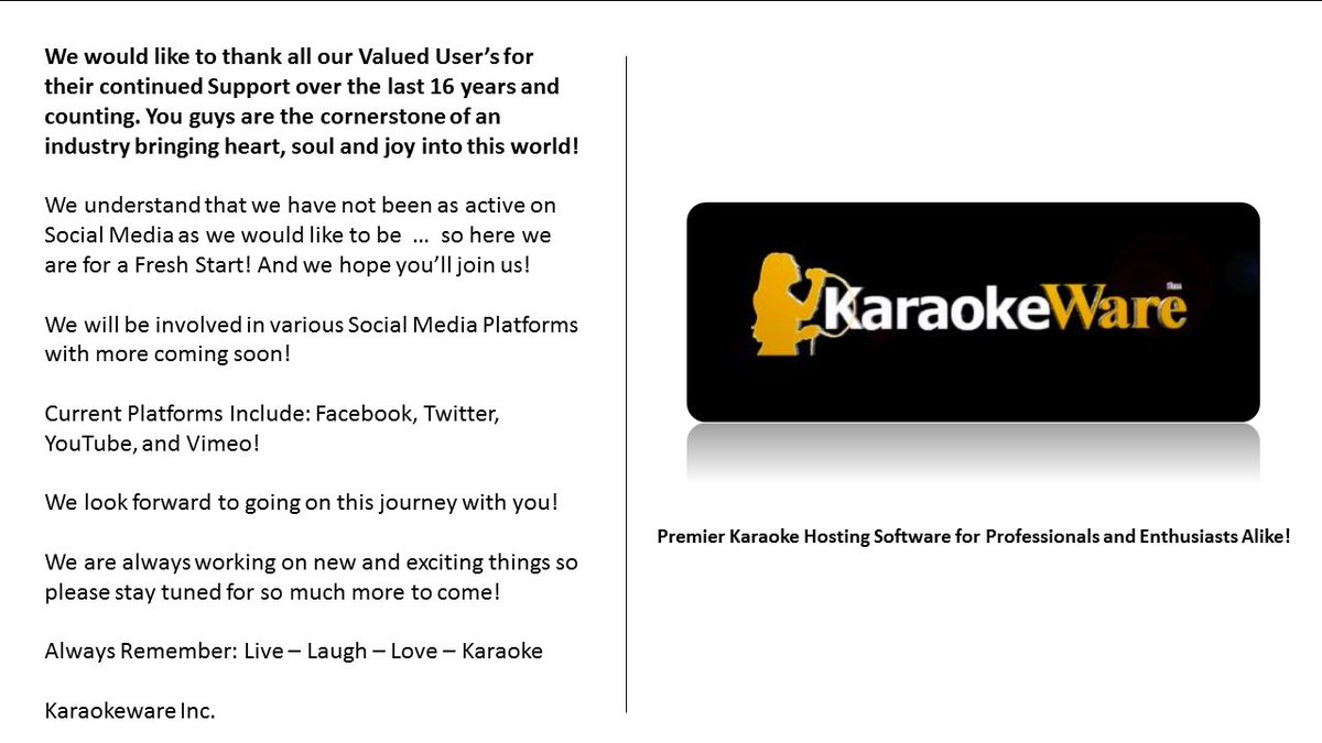 Karaokeware Inc. (karaokeware) Twitter