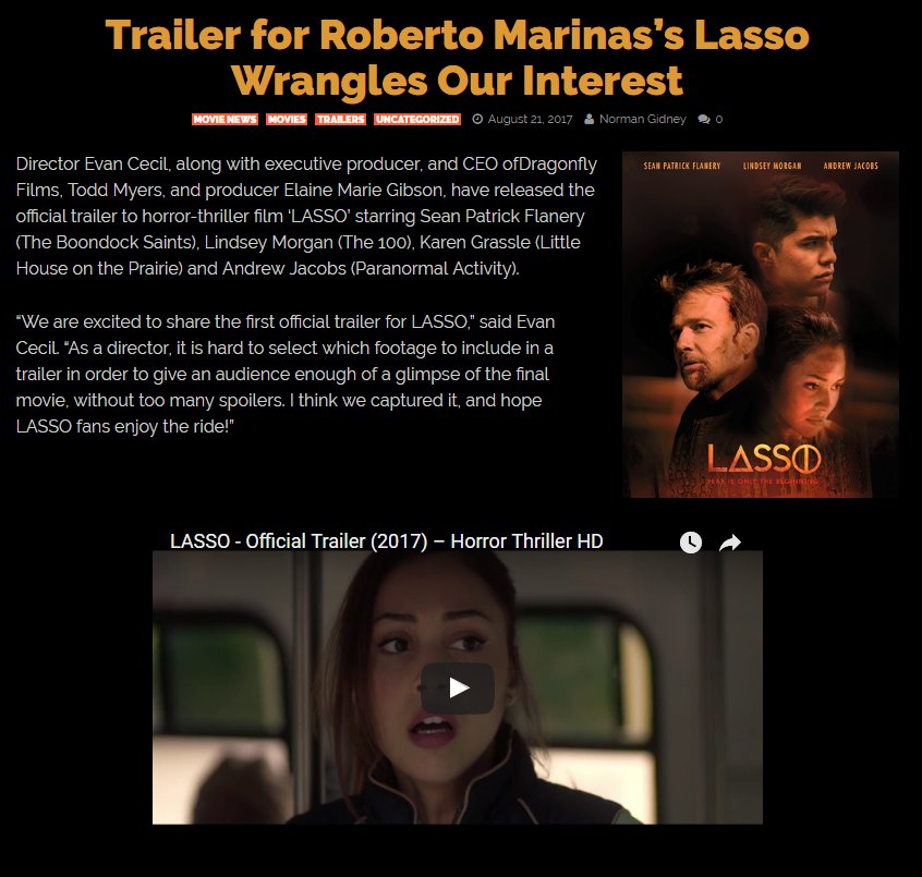LassoMovie's tweet photo. Have you seen the official trailer for #LassoMovie?! Thanks @Horror_Buzz! https://t.co/5GhrdleY5P @seanflanery @linzzmorgan @imandrewjacobs https://t.co/zyoUya1k3m