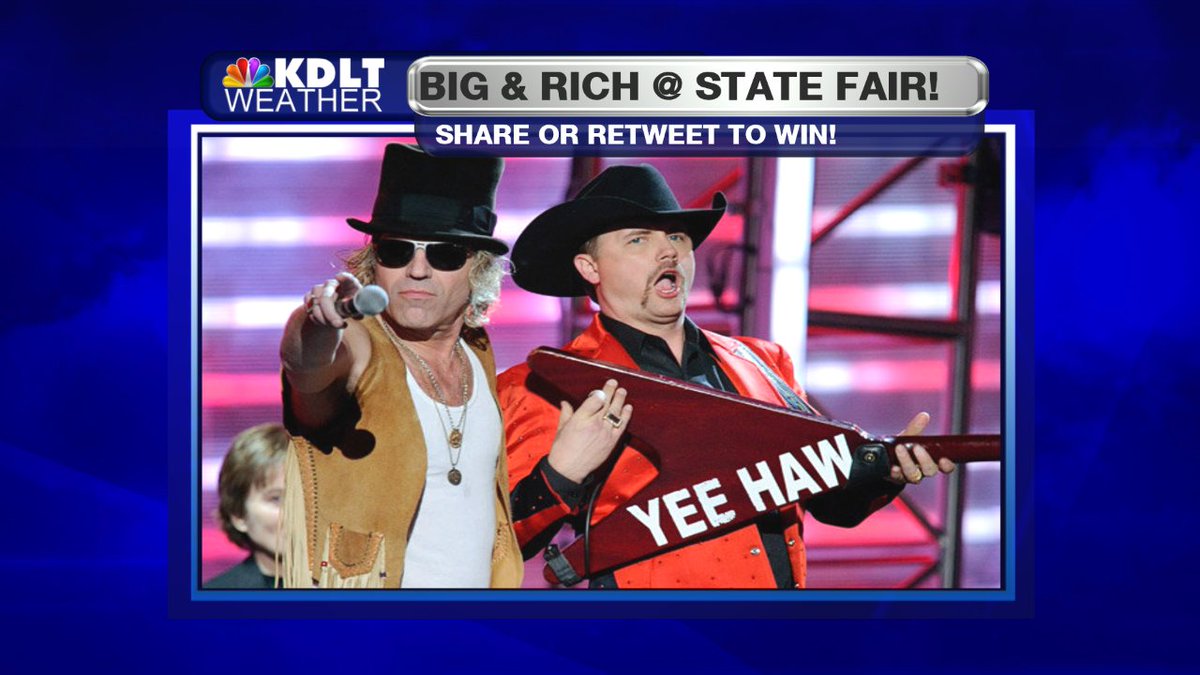 KDLTWeather's tweet photo. RETWEET this photo &amp; FOLLOW @KDLTWeather for a chance to win a pair of tickets to @bigandrich this Friday at the @SDStateFair! Good Luck! https://t.co/NfzVxzvH8u