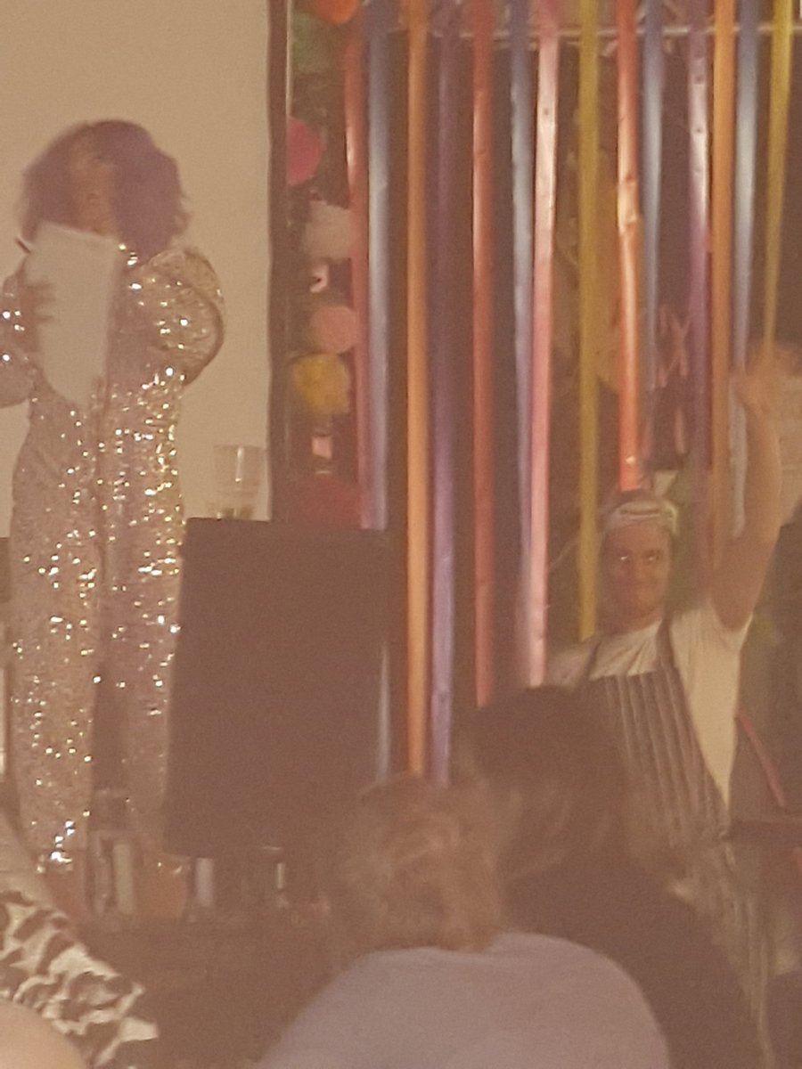 philscully's tweet photo. Moment of fame for @jeribrwnt being called to the stage by @jolenedover at drag race quiz @DepotCardiff #awfulphoto https://t.co/5P9Do2ixYi