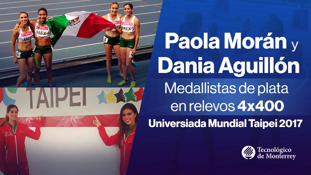 TecdeMonterrey's tweet photo. ¡Un logro más para nuestra comunidad! Paola Morán (LNB) y Dania Aguillón (LCDE) obtuvieron medalla de plata en @Taipei2017 💪 #OrgulloTec https://t.co/1E9pwZMTMu