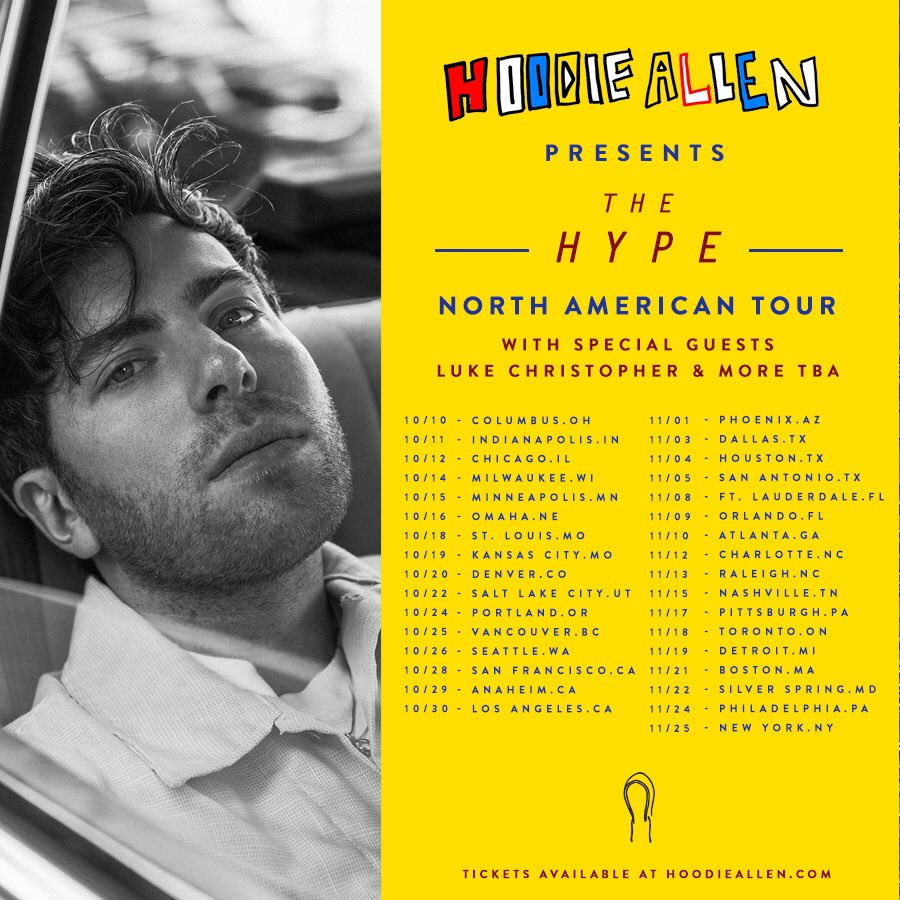 HoodieAllen's tweet photo. TOUR DATES ANNOUNCED https://t.co/FmxrtHozFh