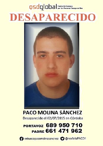 nosfaltaPACO1's tweet photo. Si todos hacemos RT seguro ke alguien reconocerá este chico desaparecido en Córdoba en 2015 con 16 años  #buscandoapacomolina https://t.co/DoXrVUYnuj