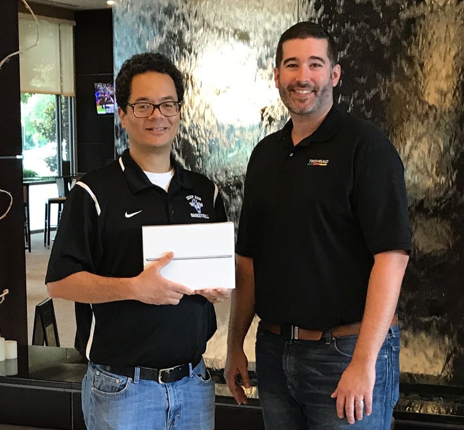 TECHEADStaffing's tweet photo. We have a Winner! Congrats to James Stiebel of Richmond for winning an iPad from our #RVATechEXPO giveaway event in July. #rvatechjam https://t.co/Hba3k7SvLD