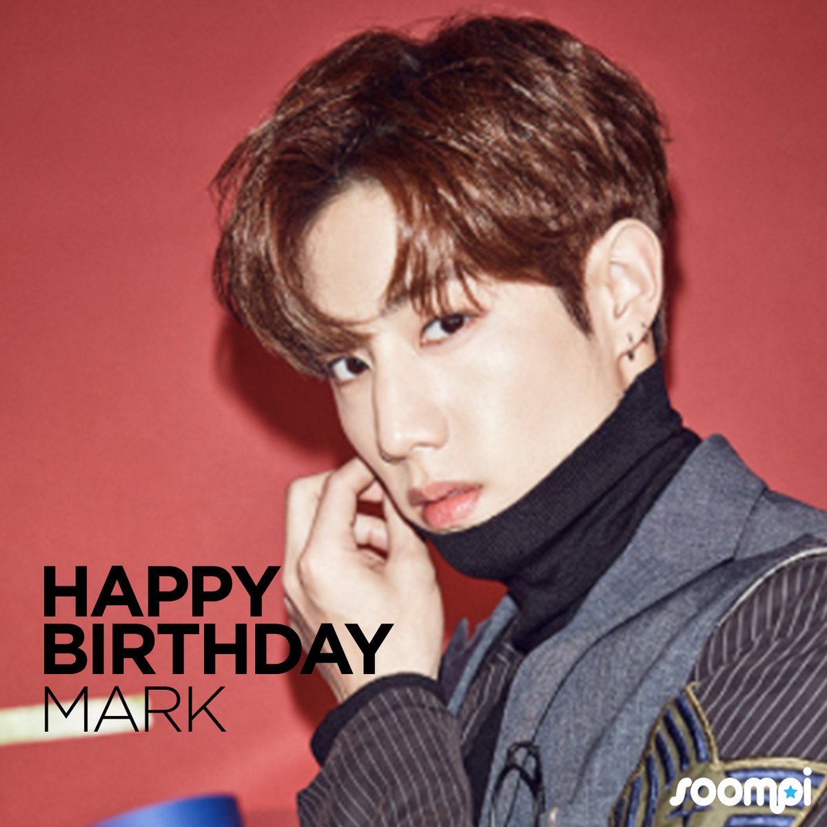 soompi's tweet photo. Happy Birthday #GOT7's Mark! #HappyMarkDay! 🎉 Catch up with him: https://t.co/Xh8iPFdAOS https://t.co/KHLIidDsDT