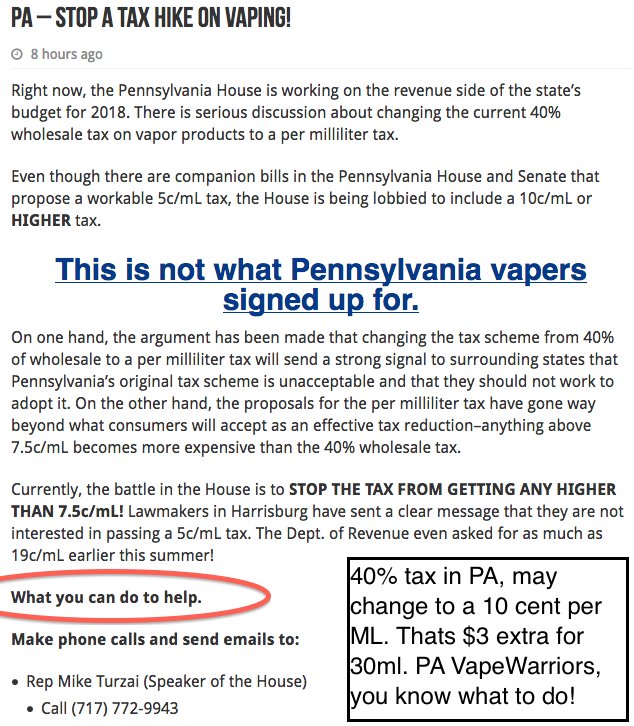 VapeSling's tweet image. Click here and Take Action PA warriors! vapesling.com/aug2017-vapor-… #VapeWarriors #Vape #pavapers #vapersarmy #usavapers