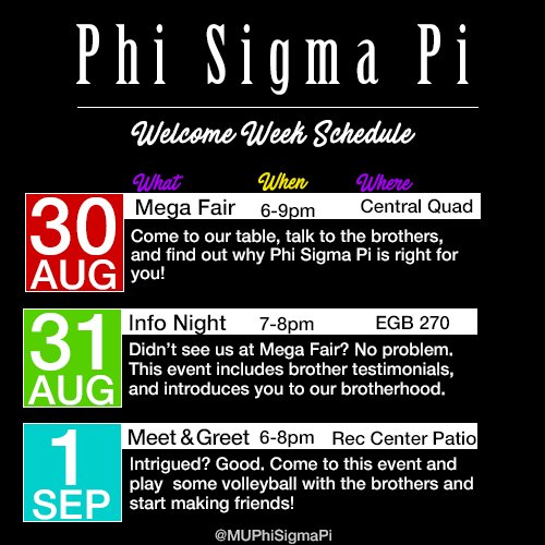 muphisigmapi's tweet photo. Is it time to start branching out? Learn more about the BEST honor fraternity around! https://t.co/SILESIclYy