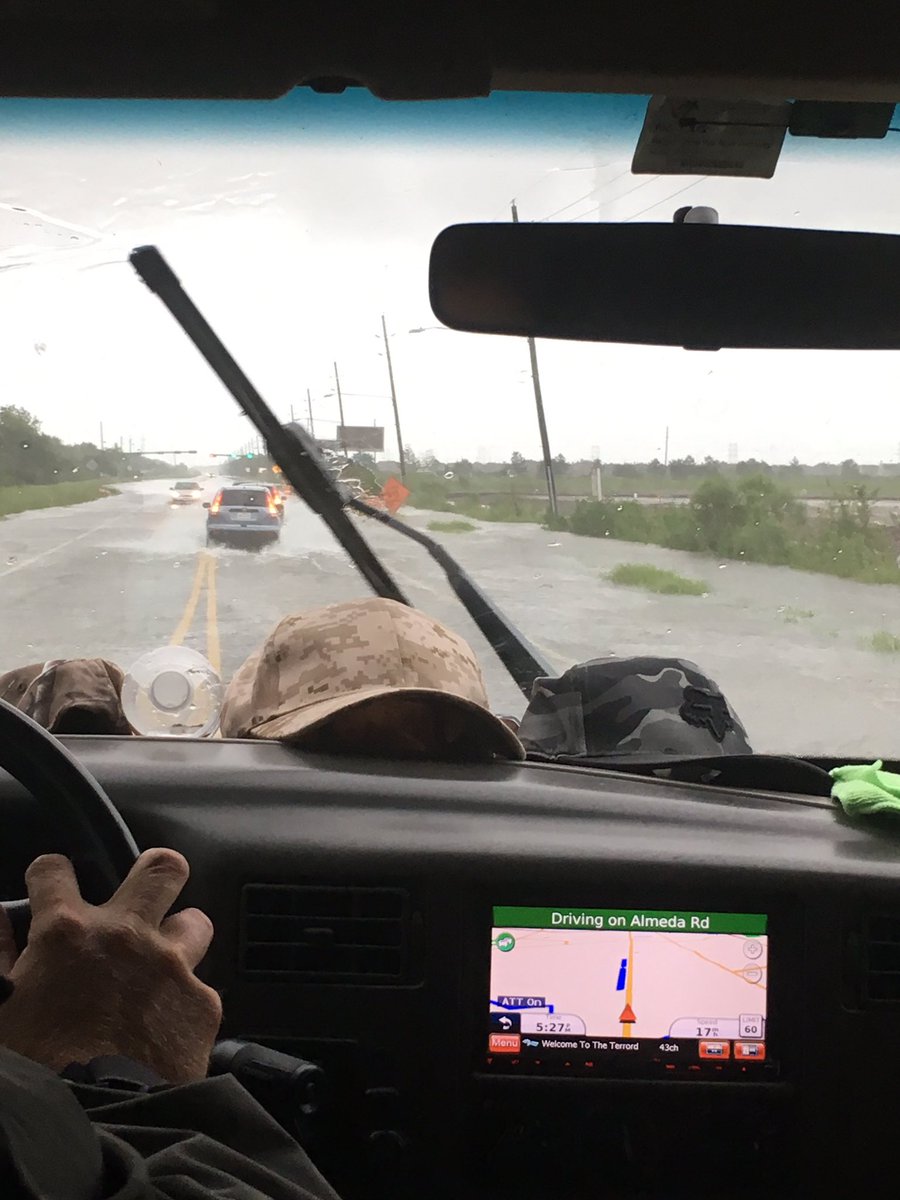 Driving toward Pecan Grove with the boat... hearing water is higher there <a href="/WSBTV/">WSB-TV</a> #Harvey