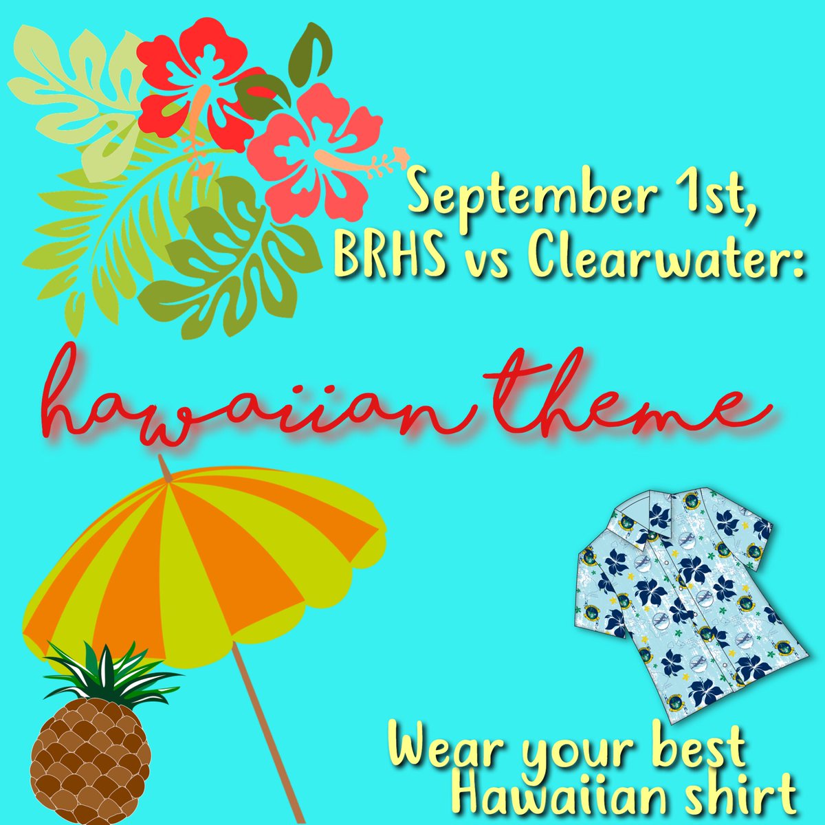 BrhssectioneE's tweet photo. Come out this Friday night @7 for the first home game of the season!Let's turn Section E into a luau you'll never forget!🌺🏈🏝 https://t.co/k6yqy7DdxN
