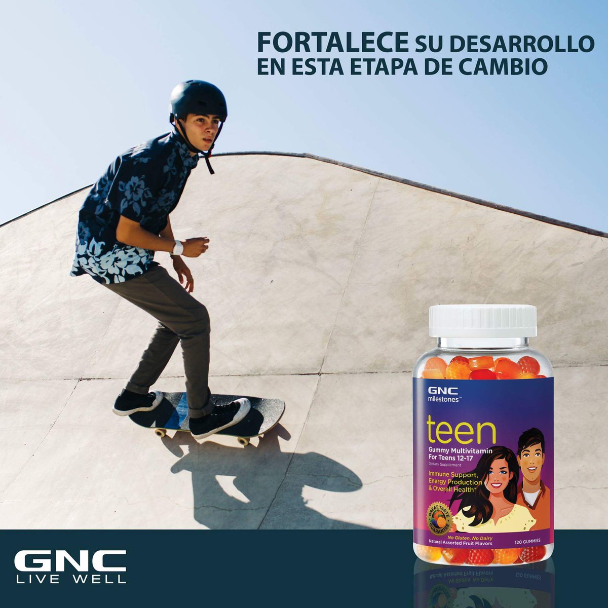 Nuevo multivitamínico para adolescentes (12-17). Que brinda apoyo inmune, producción de energía y salud en general. #GNC #Livewell