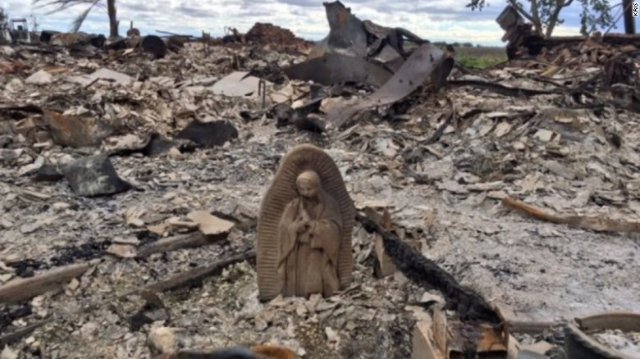 Joy997FM's tweet photo. Fire destroyed their home, but a Virgin Mary statue survived https://t.co/kBsvRI84ZK #JoyNews https://t.co/m6e8odPHGT