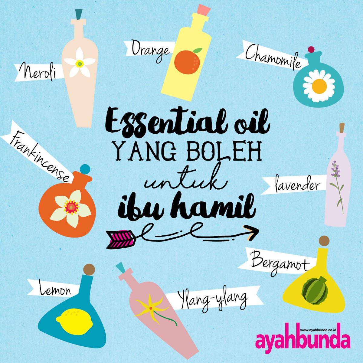 Ayahbunda's tweet photo. Apa saja jenis essential oil yang boleh untuk ibu hamil? Ini dia. #ayahbunda #tipsAB #tipshamil https://t.co/7mY4vhfKGt