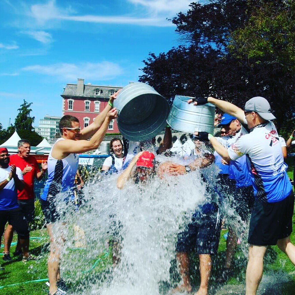 VLACDB's tweet photo. The team put together a $100 donation for the BC Cancer Foundation at #vdbf2017. Soaking the coaches was the cherry on top!
#catch22vanwa https://t.co/GK9dhkDvz8