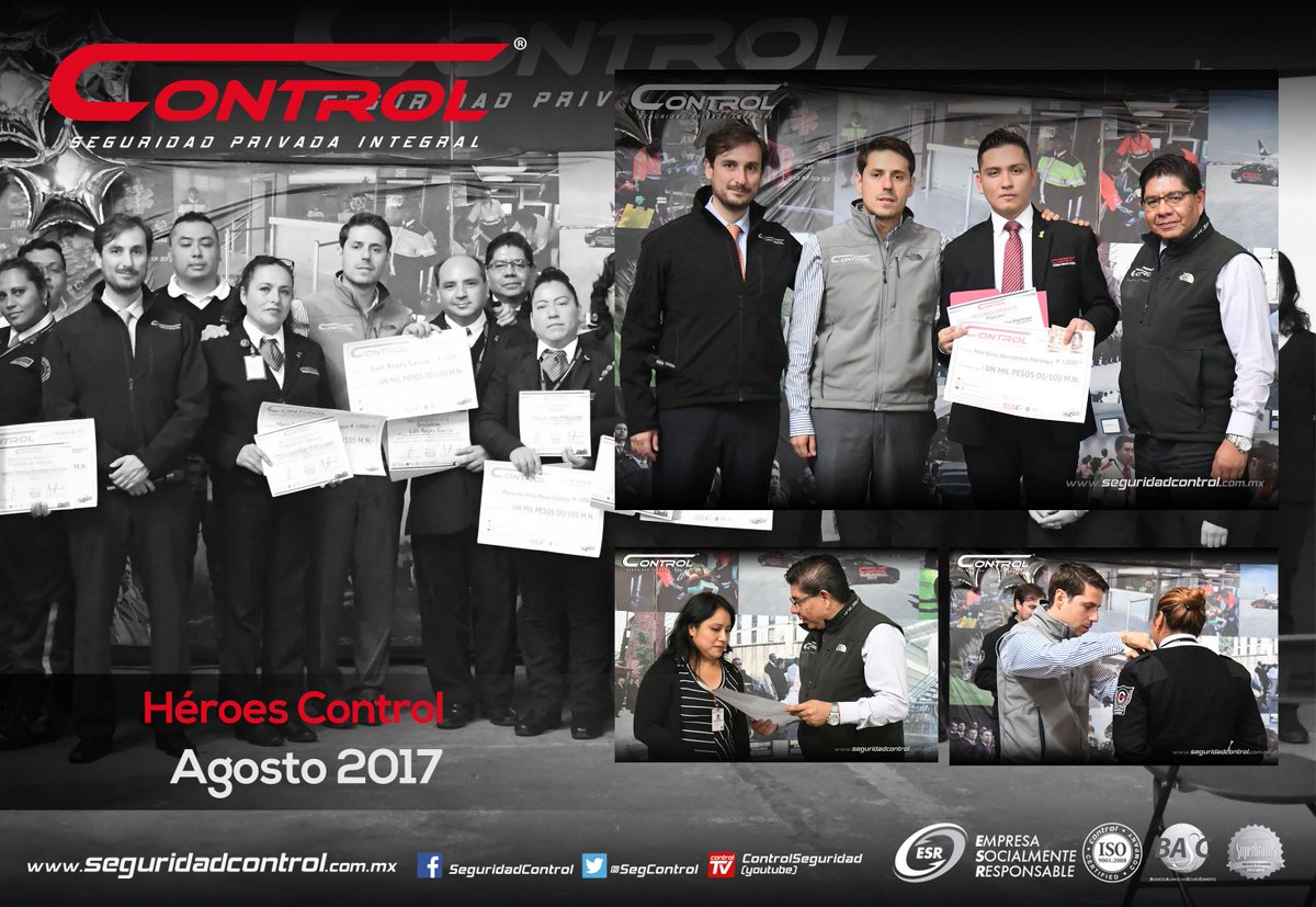 segcontrol's tweet image. ¡Felicidades a nuestros Colaboradores que fueron nombrados Héroes Control de agosto! #YoSoyControl #HéroesControl