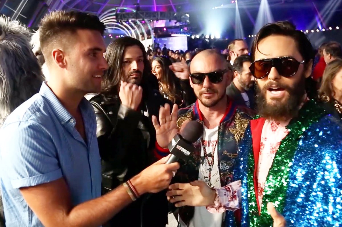 XavierBrinkman's tweet photo. Interviews on interviews yesterday with @30secondstomars, @LilYachty, @g_eazy, @falloutboy & @liluzivert! #mtv #2017vmas https://t.co/xU9P6aRO2o