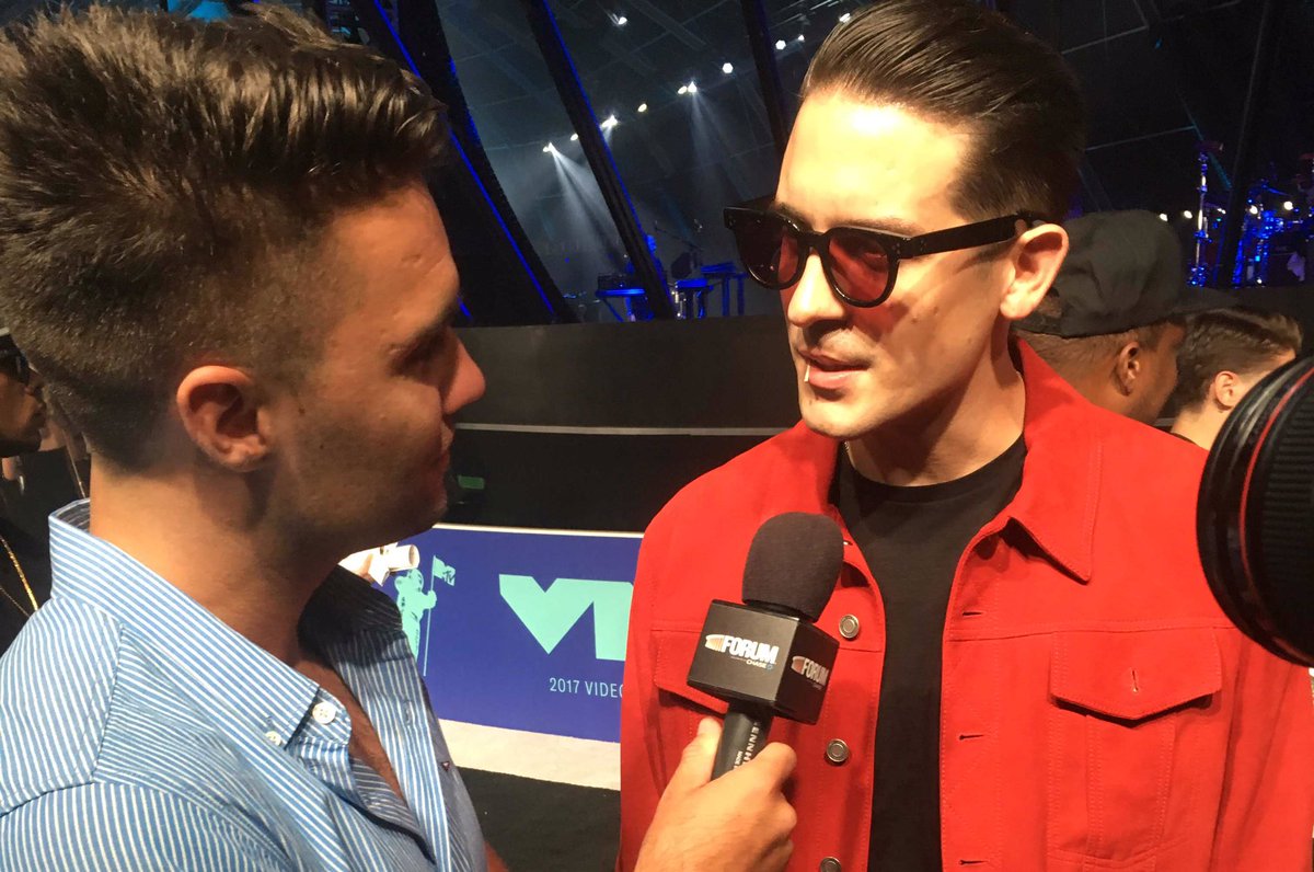 XavierBrinkman's tweet photo. Interviews on interviews yesterday with @30secondstomars, @LilYachty, @g_eazy, @falloutboy & @liluzivert! #mtv #2017vmas https://t.co/xU9P6aRO2o