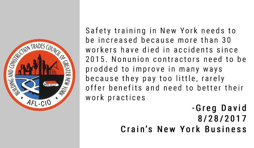 NYCBldgTrades's tweet photo. For a #safercity, more safety training in the New York construction industry is a must #PassIntro1447 https://t.co/8Cyi79EKsj