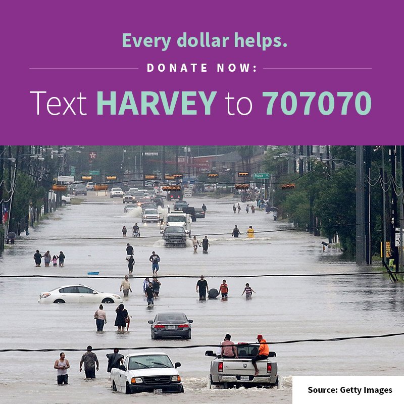 pledgetodogood's tweet photo. Every donation matters. Text HARVEY to 707070 to support the trusted work of @RedCross &amp; @TeamRubicon #HurricaneHarvey #PledgeToDoGood https://t.co/Oq4gGPnZkc