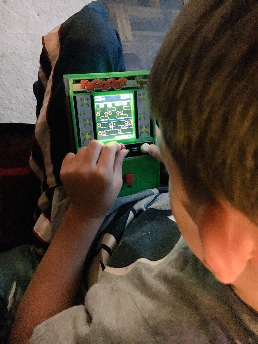 MommyUnj's tweet photo. My son loves playing #Frogger from @Techfourkids while on vacation! #arcadegame #miniarcadegame #letsplay #ad https://t.co/eL9XJ3bgBU
