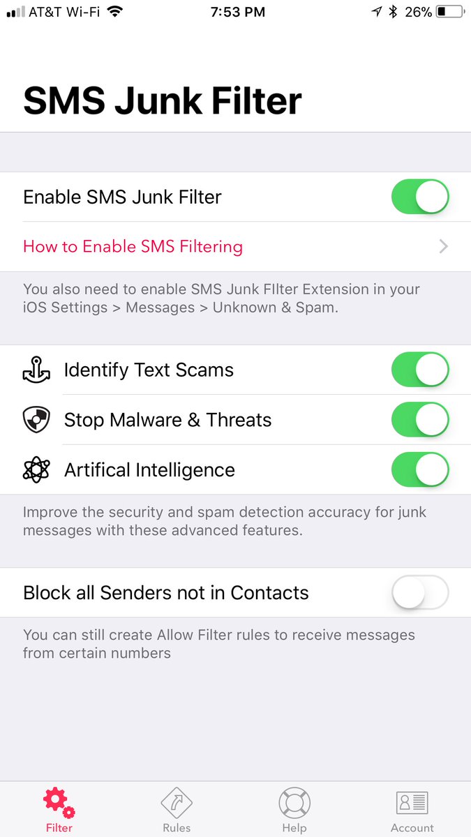 SMS Junk Filter tweet media