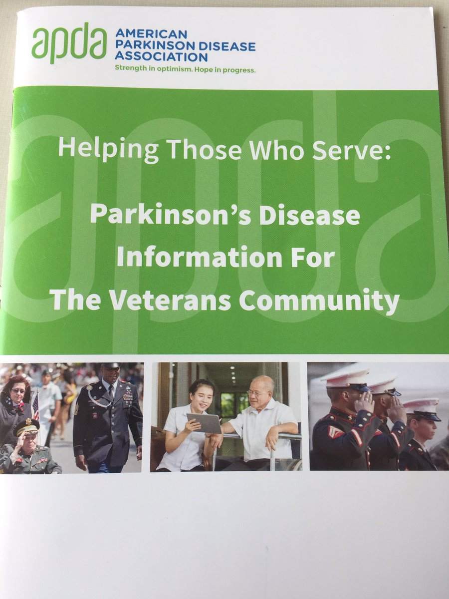 nachogenePD's tweet photo. Hot off the press!!! Brochure from @APDAParkinsons @APDA_NW directed to Veterans with Parkinson's disease @VAPugetSound @DeptVetAffairs https://t.co/YXbVilV7M7