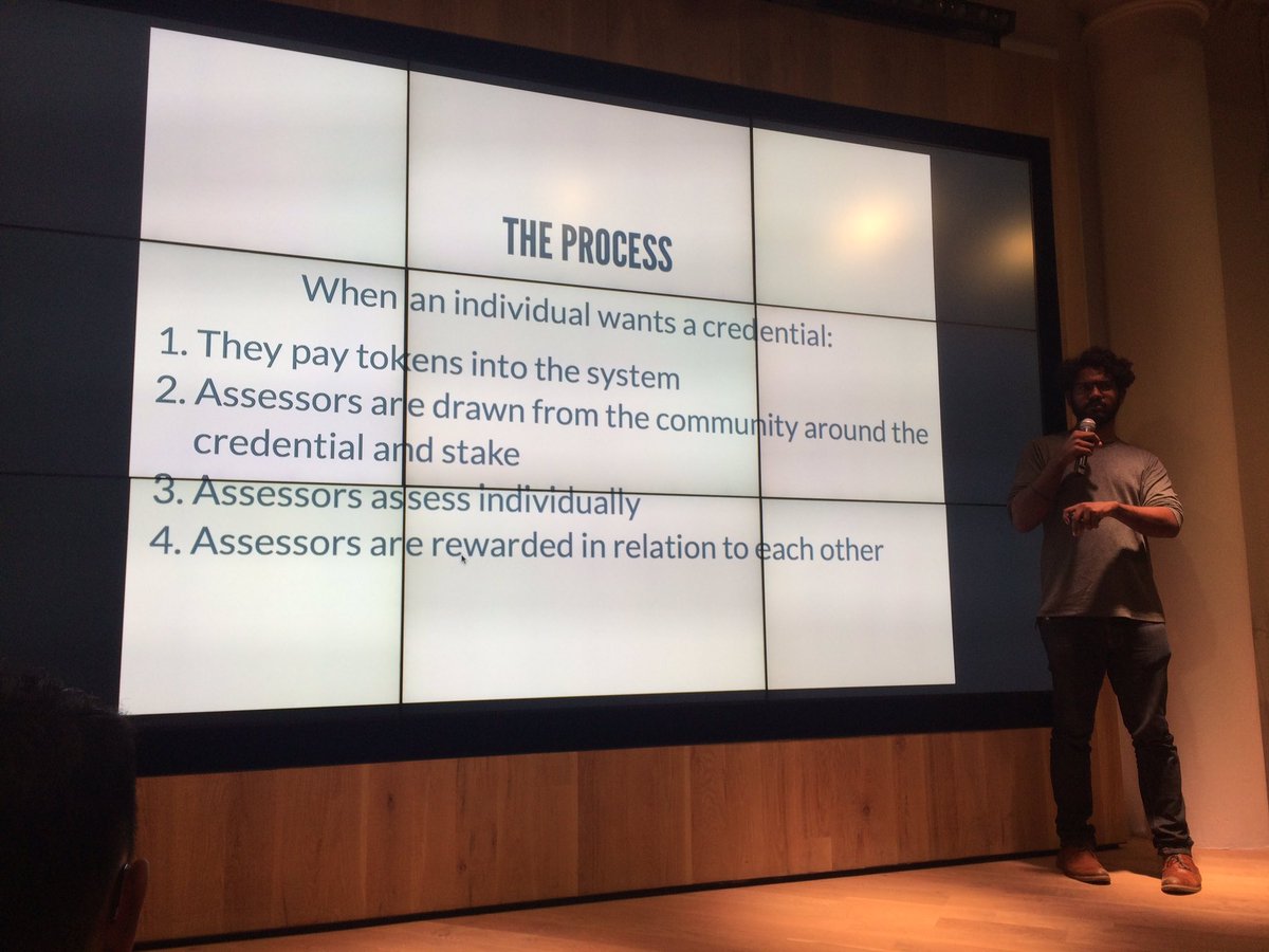 aventureralicia's tweet photo. .@jrdprr of @ConsenSys is working to create a universal ecosystem for credentials backed by #blockchain. #education #blockchain4socialgood https://t.co/ntEA6x8Qkj