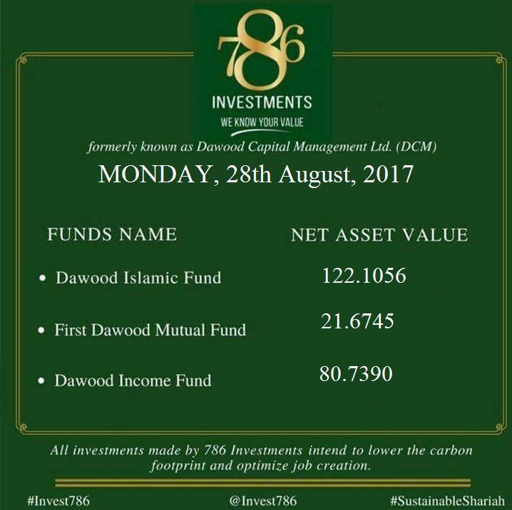 invest786's tweet photo. August 28th, 2017, NAV #786investments #invest786 #sustainableshariah https://t.co/EzGX11Kue5