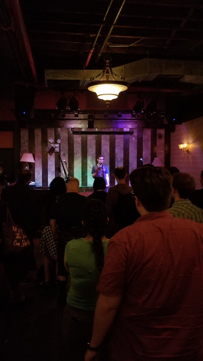 atetheSandwich's tweet photo. Jay Edidin reading to the crowd at @TheDoubleclicks concert tonight! ๐ You could hear a pin drop! @RaeBeta #clicksloveproblems https://t.co/b6TIUFYsR5