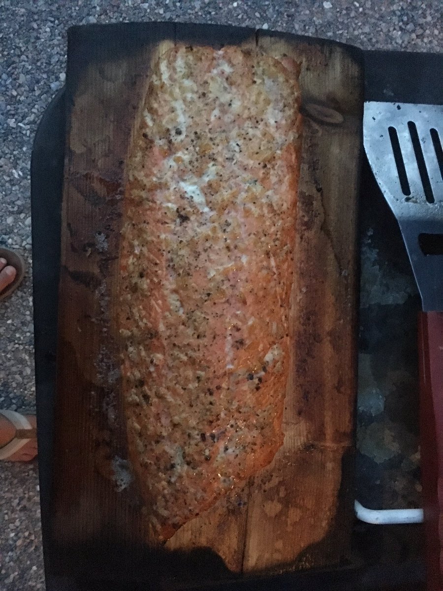 ScottHay4's tweet photo. #cedarplanksalmon #salmon #salmonfishing #cedarwood #fishing #oceanfishing #bushlife #vancouverisland #BBQ https://t.co/XYaOk9yaiG