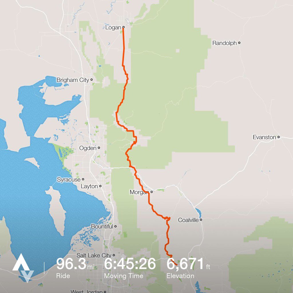WestonShirey's tweet photo. 96 mi Logan to Park City including 20 mi of @ss kicking gravel
#obsessives
https://t.co/EZJpxeCRtq https://t.co/Njr0mQYoaw