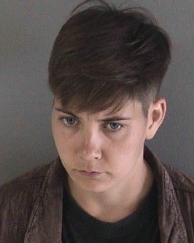 TallJohnSilver's tweet photo. @Trumpster4Trump @jefe_viejo @POTUS Emily Gillipse attacks a journalist, then yells "DONT TAKE MY PICTURE!" upon arrest.   #BerkeleyProtest #mugshot #ANTIFA #BerkeleyRiot https://t.co/NisKnfO7uT