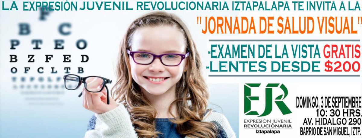 EJR_IZTAOF's tweet photo. Jornada de salud visual! Domingo 3 de septiembre. Pronto en tu colonia. Barrio de San Miguel#moviéndonosXIztapalapa #MoviéndonosXLosJóvenes https://t.co/BiWjGpGGYC