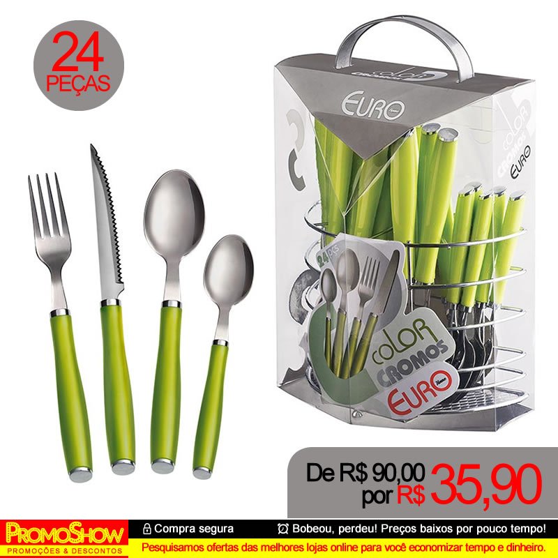 PromoShow_'s tweet photo. 📢 Vem com o suporte 😱 💥 Conjunto de Talheres Euro Home 24 Peças - Color Cromos 🛒 COMPRE AQUI ➡ https://t.co/DevDfKnewP #EuroHome #desconto https://t.co/895HwKjVSQ