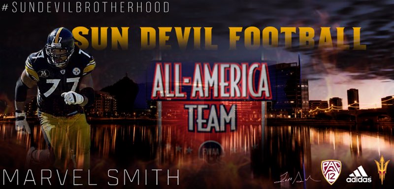 Sun Devil Football Spotlight 

All-American:
Marvel Smith
(1999) 

#ASULegend 
#GoldRush
#SunDevil4Life