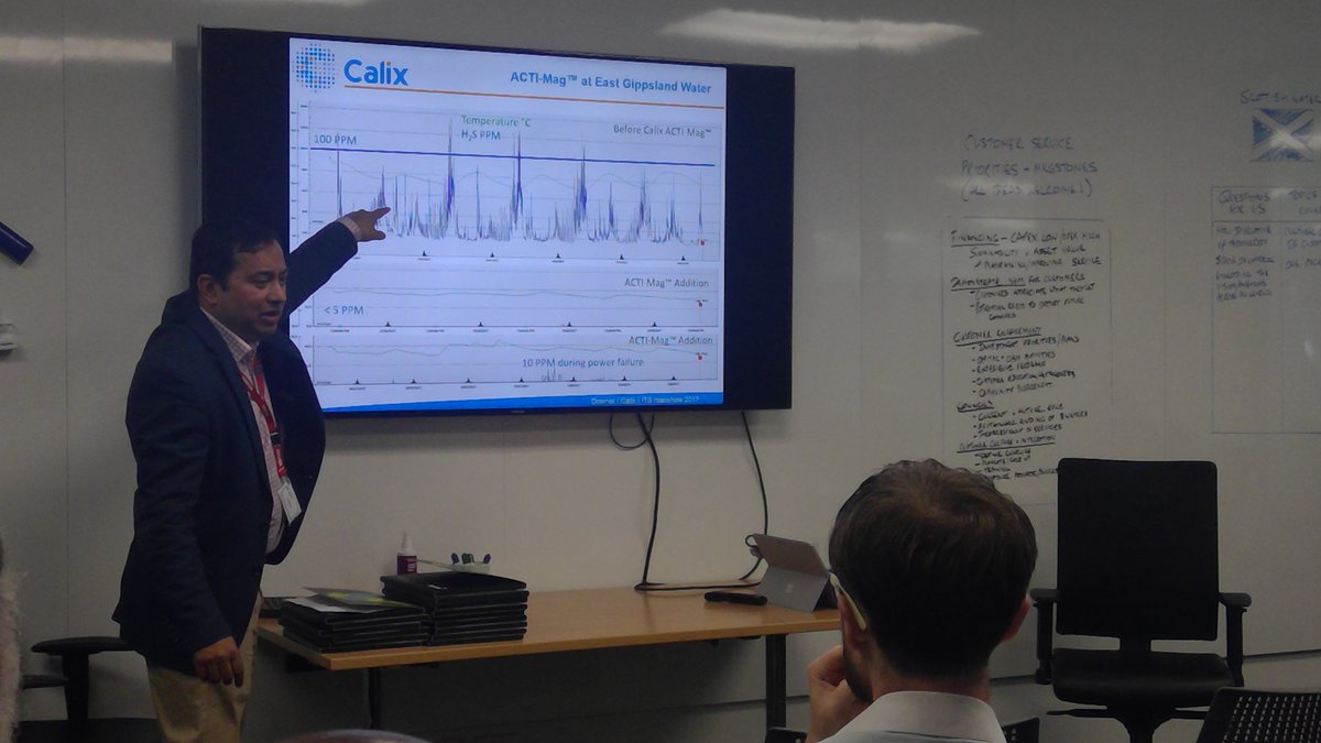 Calixlimited's tweet photo. PROTECTA-Mag presented to @WgtnWaterNZ and its neighboring water authorities by @nitinaus - discussing #odour issues in #sewage #networks https://t.co/qHYGVhJeDk