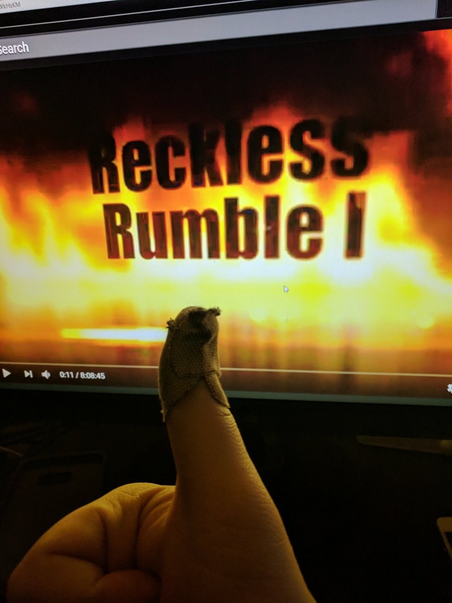 TDSVaxis's tweet photo. @TheMattEades I was in the ER getting stitches in my thumb during the first #RecklessRumble so this is my reaction to the VOD on YouTube! https://t.co/wm3oZAuFIj