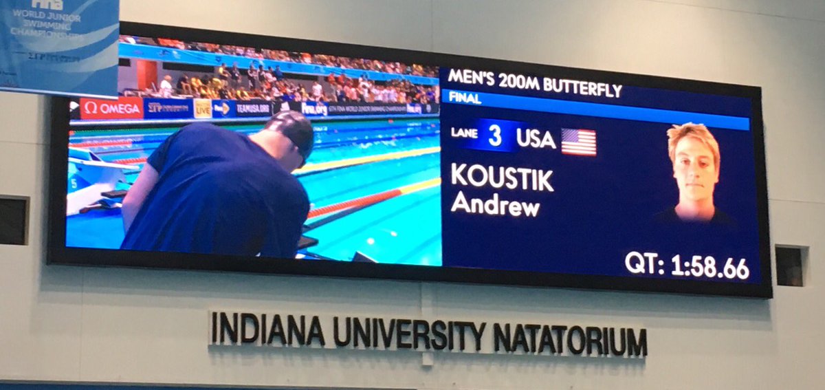 Andrew Koustik of <a href="/Novaquatics/">NOVA Swimming</a> and Team USA gets 5th at World Jr Champs in 200 fly 1:58.15. Fastest 18-u in country <a href="/ocvarsityguy/">Dan Albano</a>