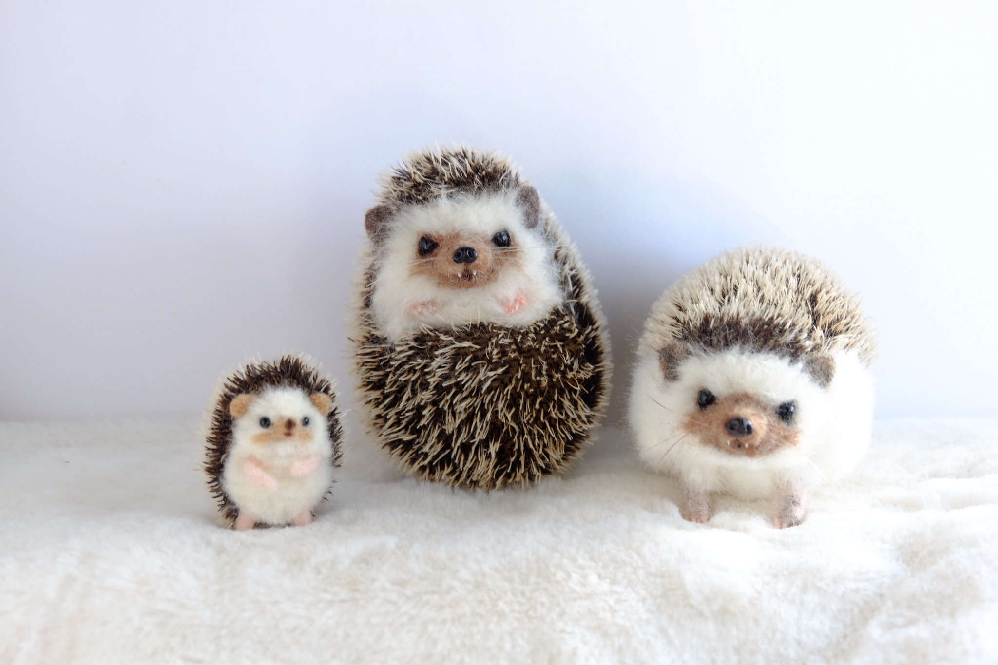 yucoco cafe ハリネズミ 羊毛フェルト作成キット 次回6月下旬販売予定