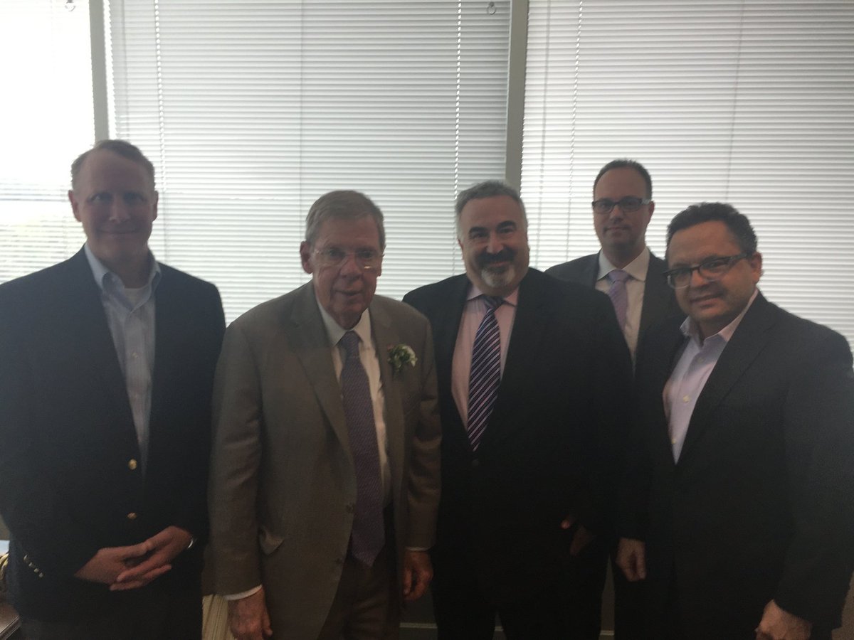 APMAPresident's tweet photo. APMA members David Helfman, Mitch Hilsen and I had the opportunity to discuss VA Parity for podiatry  with Senator Johnny Isakson #vaparity https://t.co/M4wIK5KM6u