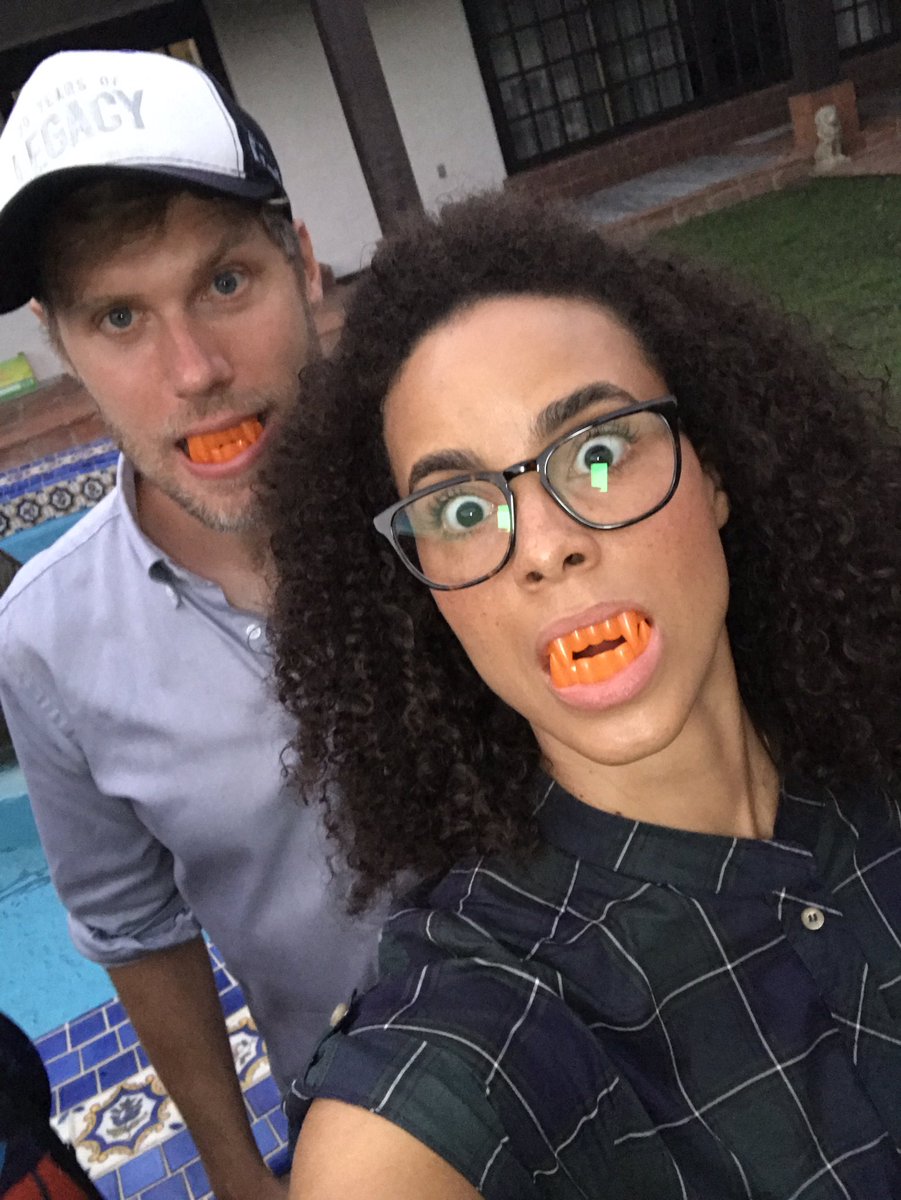 ParisaFH's tweet photo. Takin a bite out of Monday night! 👹 #MidnightTexas https://t.co/ozNeLBsBMB