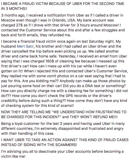 luupuus's tweet photo. I am scammed by an Uber driver in Orlando, USA and charged 160$, and Uber did nothing about it! @Uber_Support @Uber #uberfraud #Uber https://t.co/2X2Jr1jyjK