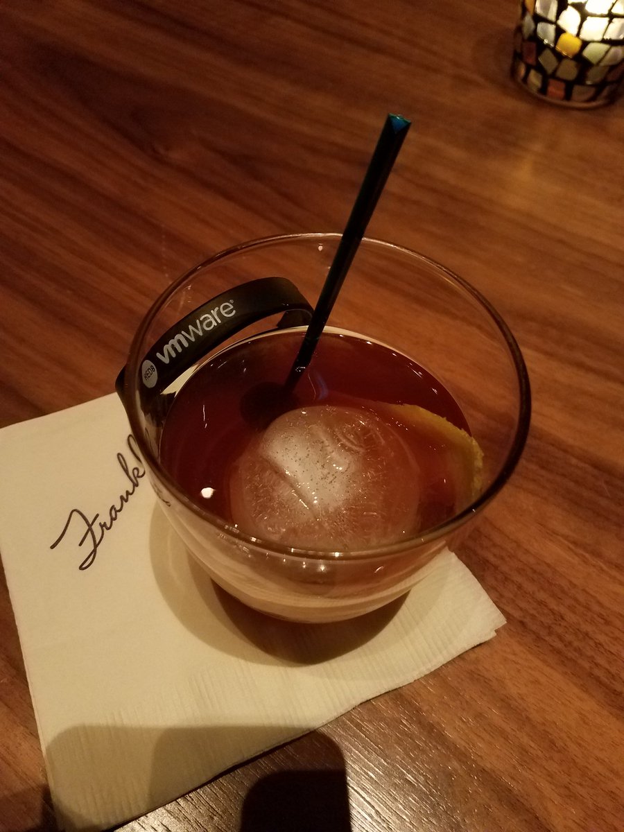 MelessaWright's tweet photo. Delicious craft cocktails at the Franklin Lounge... celebrating fantastic customers with our @Red8IT and  @VMware teams https://t.co/6jwTutJOAF