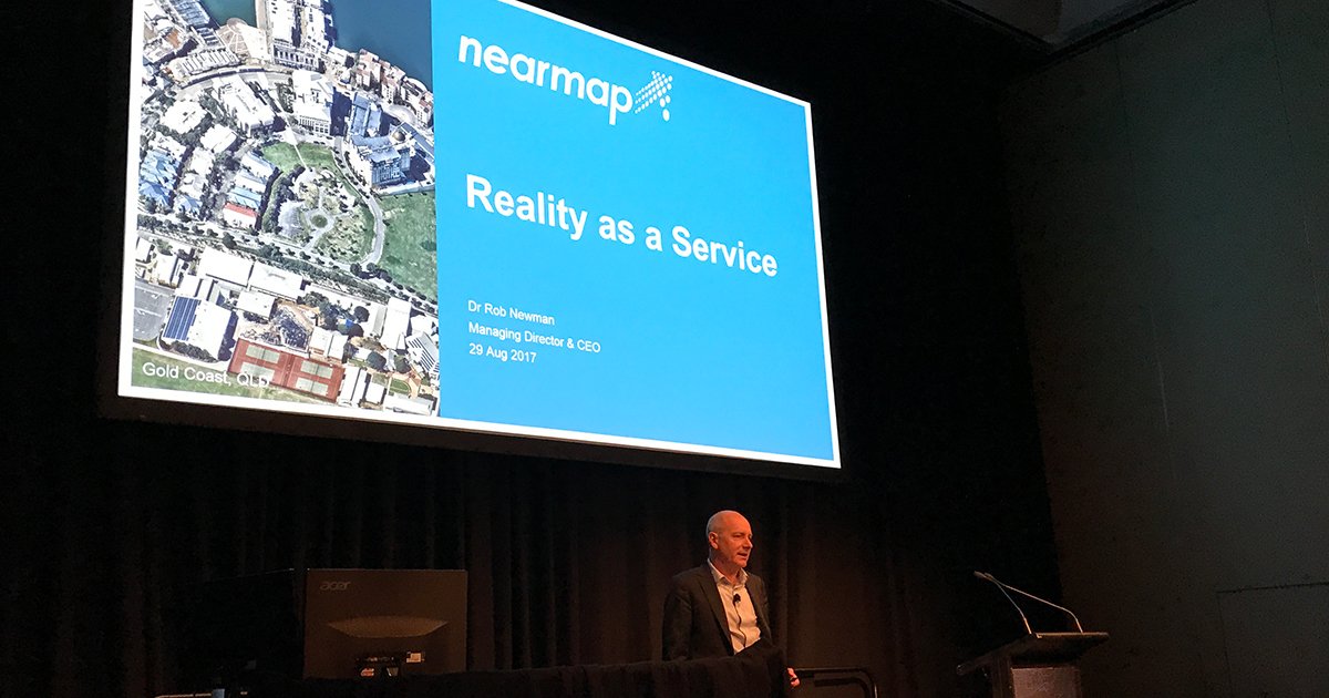 esriaustralia's tweet photo. @Nearmap delivers #2D and #3D content bringing Reality-as-a-Service to transform the way businesses work. #Ozri in Brisbane https://t.co/Fov6OKpUbd