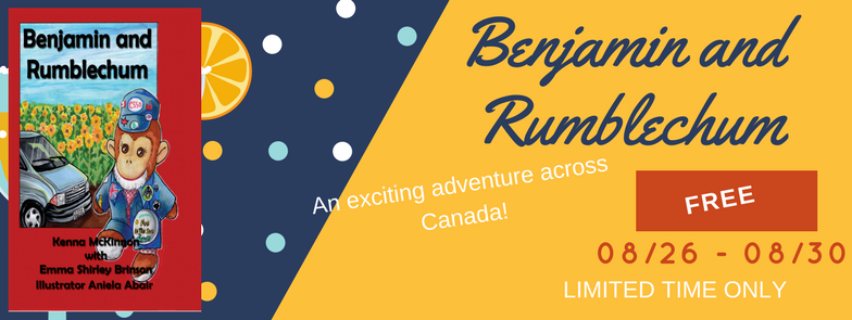 KennaMcKinnon's tweet photo. BENJAMIN & RUMBLECHUM
#KidsChapterBook
#FREE
Aug 26-30.
https://t.co/j8TKS3tDBI
A trip across #Canada
with a #toy #monkey
GET IT #FREE https://t.co/NliZXjVViN
