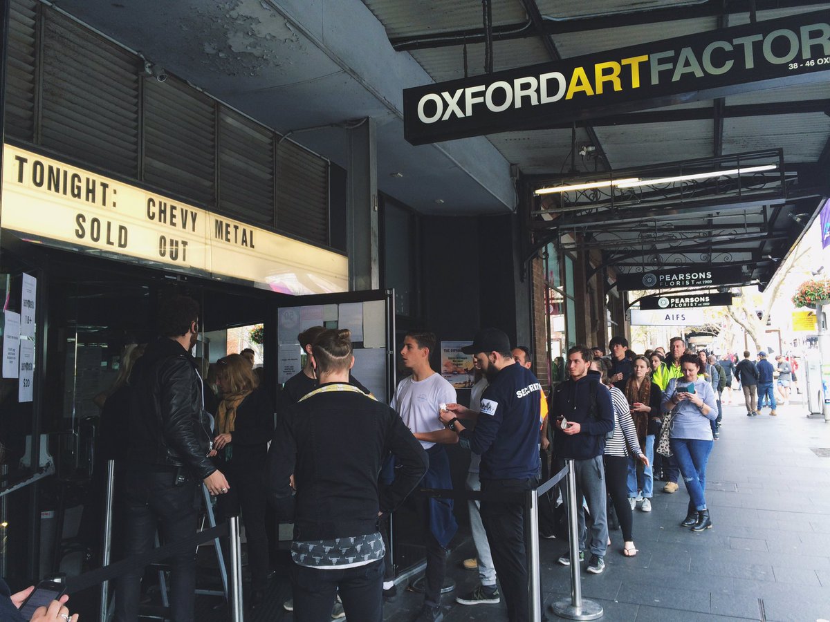 Frontier Touring (@frontiertouring) on Twitter photo π€ <a href="/ChevyMetalRocks/">Chevy Metal</a>'s Sydney show tonight = SOLD OUT! π€ See all you lucky ticketholders at <a href="/the_OAF/">OXFORD ART FACTORY</a> from 7pm. It's gonna be good. π€ <a href="/ChevyMetalRocks/">Chevy Metal</a>'s Sydney show tonight = SOLD OUT! π€ See all you lucky ticketholders at <a href="/the_OAF/">OXFORD ART FACTORY</a> from 7pm. It's gonna be good.