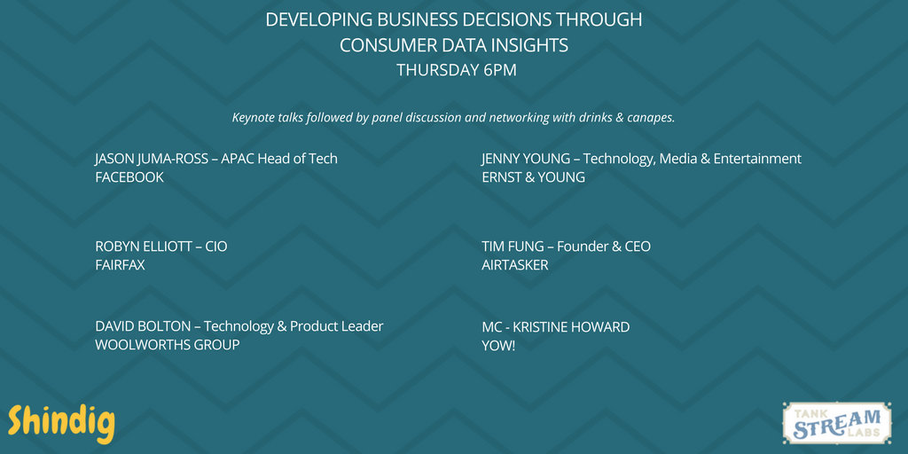 Shindig_Sydney's tweet photo. NEW SPEAKER ADDED Thu 31. Dave Bolton @woolworths Tech &amp; Product. talks panel Q&amp;A drinks, canapes &amp; more tix https://t.co/JWDyn50cKI https://t.co/Ad010uRo15