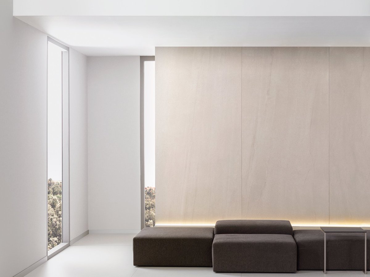 XLPorcelain's tweet image. Slimline XLight Premium in Aged Clay Nature. #urbatek #porcelanosa #interiordesign #wallcladding