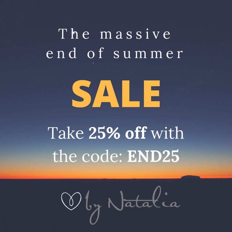 Massive end of summer sale in my online shop! Take a further 25% off with the code: END25 by-natalia.com/category/summe…